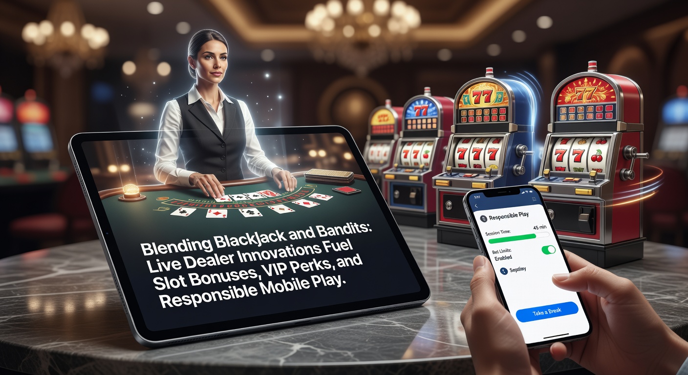 Dynamic live dealer interface merging blackjack tables with vibrant slot reels and bonus triggers