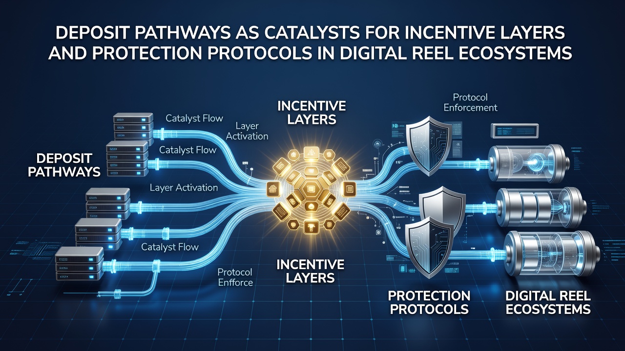 Illustration of deposit pathways connecting to incentive layers and protection protocols in digital slot ecosystems