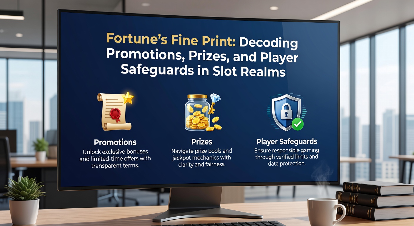 Close-up of slot game terms and conditions document with highlighted clauses on bonuses, jackpots, and safety features, next to a secure lock icon