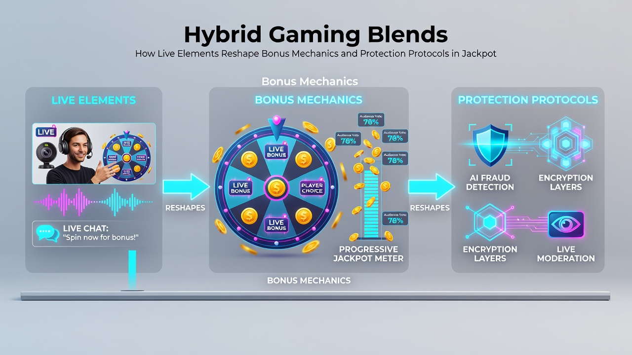 Live dealer managing a hybrid jackpot event with multiple digital slot players connected in real time