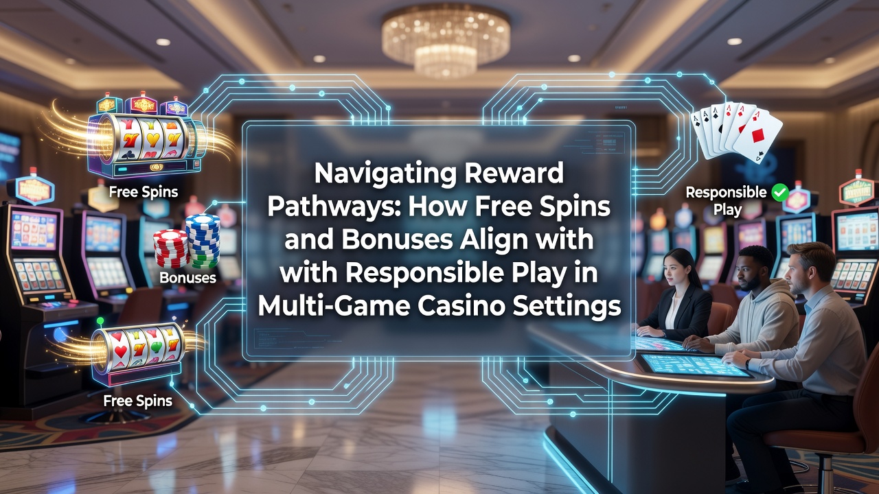 Overview of casino reward pathways showing free spins and bonus structures alongside player protection tools in multi-game environments