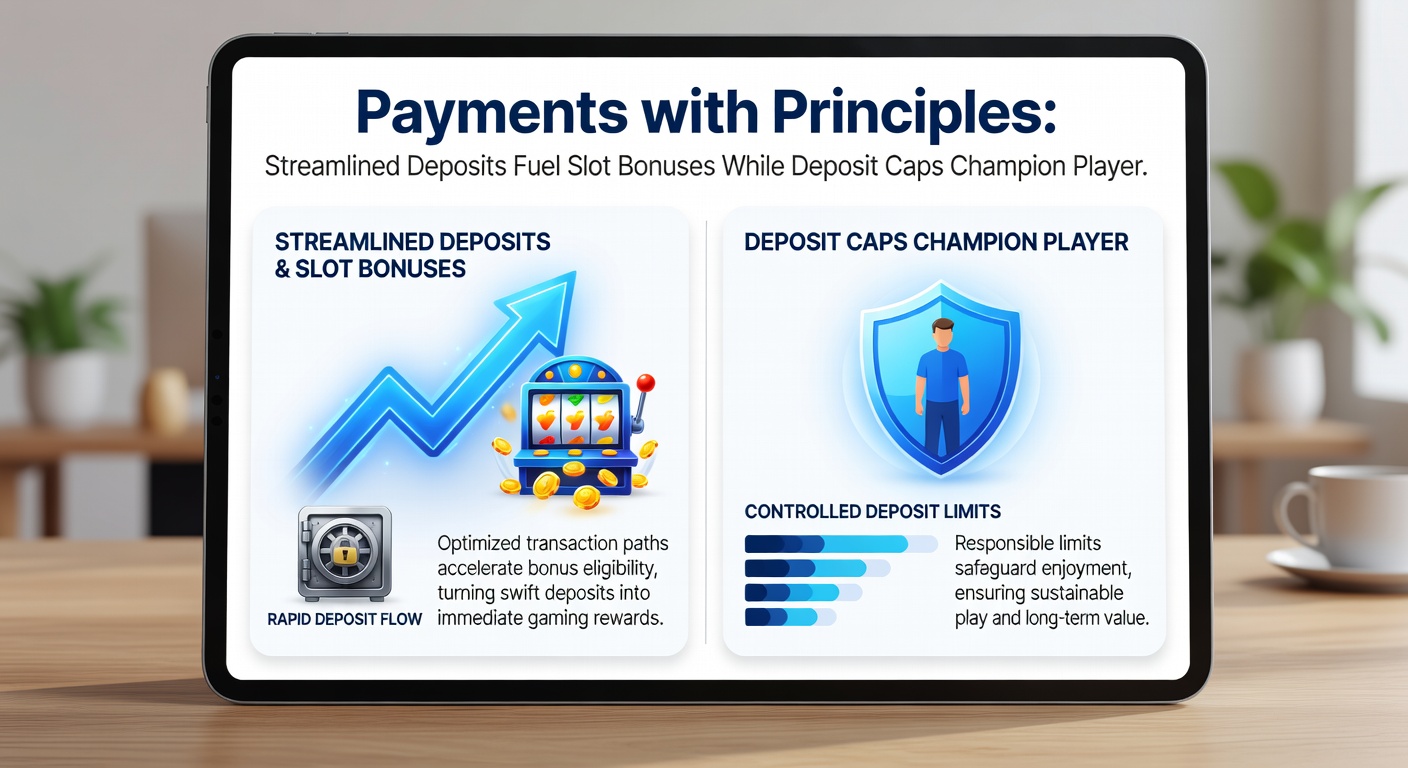 Graph showing deposit limits alongside rising bonus claims, with slot machine symbols and lock icons for security