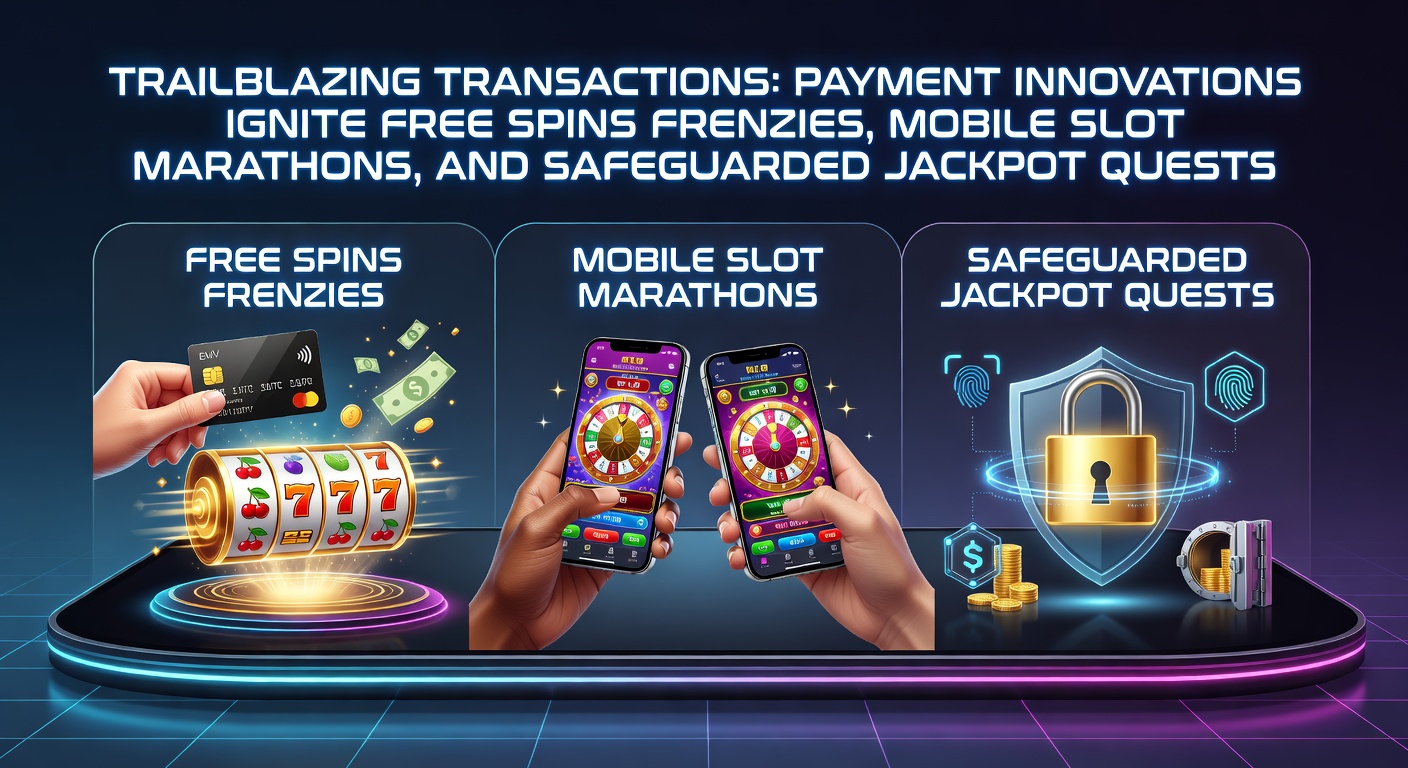 Vibrant digital illustration of lightning-fast payment icons connecting to colorful slot reels, free spin symbols, and secure jackpot vaults